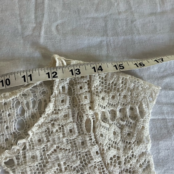 Calypso St. Barth Cream Lace Cap Sleeve Cotton Blend Redortwear Blouse Sz Sm EUC - Picture 10 of 13